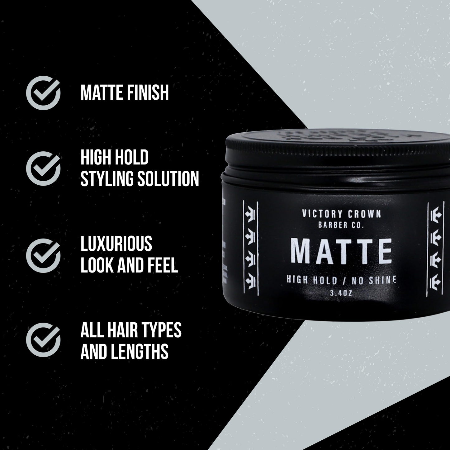 Victory Crown Matte Pomade High Hold & No Shine Hair Styling Wax for Natural & Sophisticated Looks, 3.4 Oz Beauty & Personal Care Victory Crown