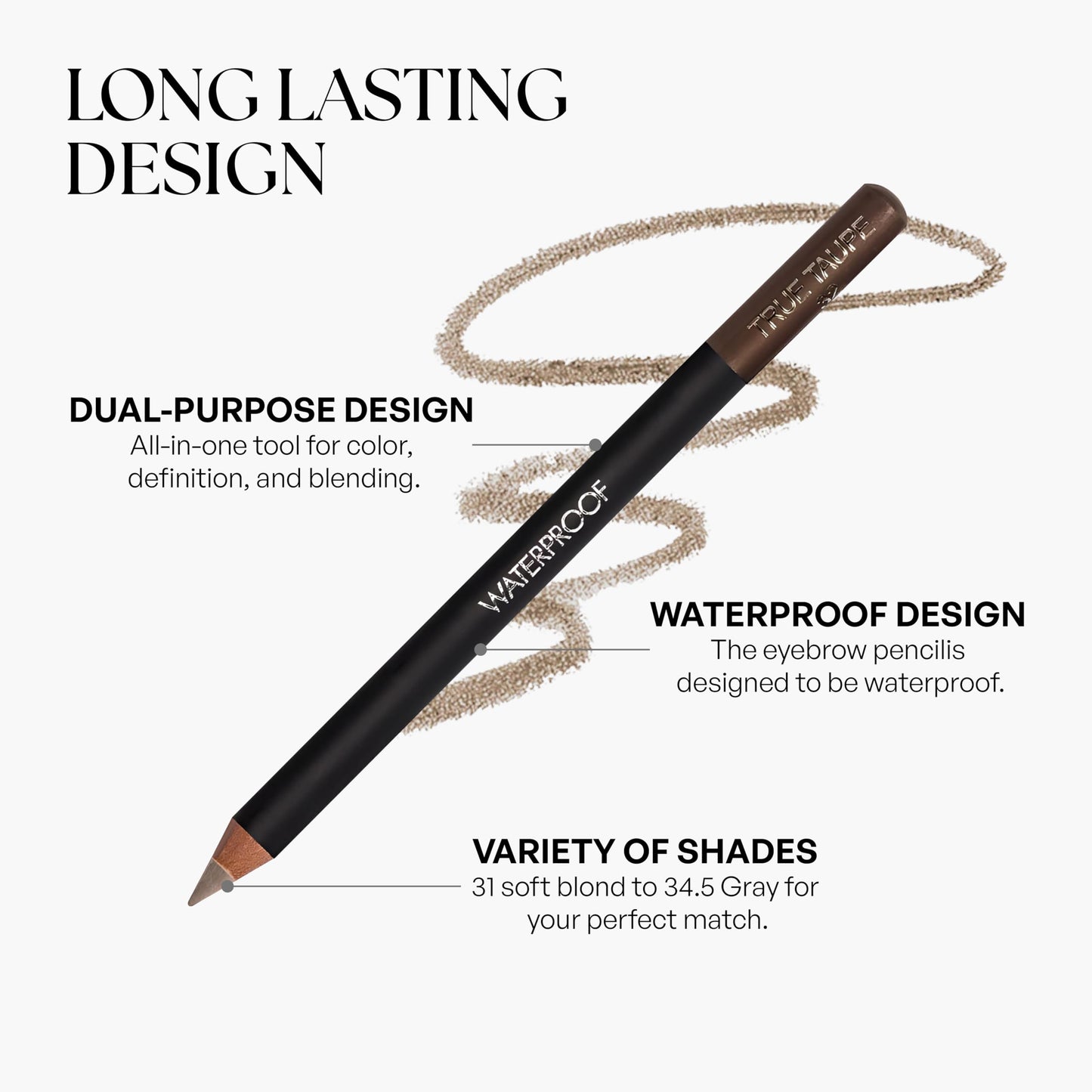 Sorme Cosmetics Waterproof Eyebrow Pencil (True Taupe) | Natural Defining Brow Liner with Brush | Smudge-Proof & Waterproof Eyebrow Makeup | Beauty & Personal Care SORMÉ