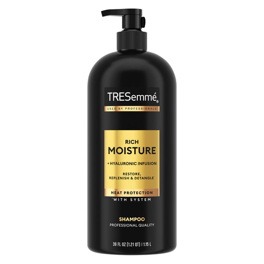 TRESemmé Rich Moisture Hydrating Shampoo with Pump for Dry Hair Formulated With Pro Style Technology 39 Fl Oz Beauty & Personal Care TRESemmé
