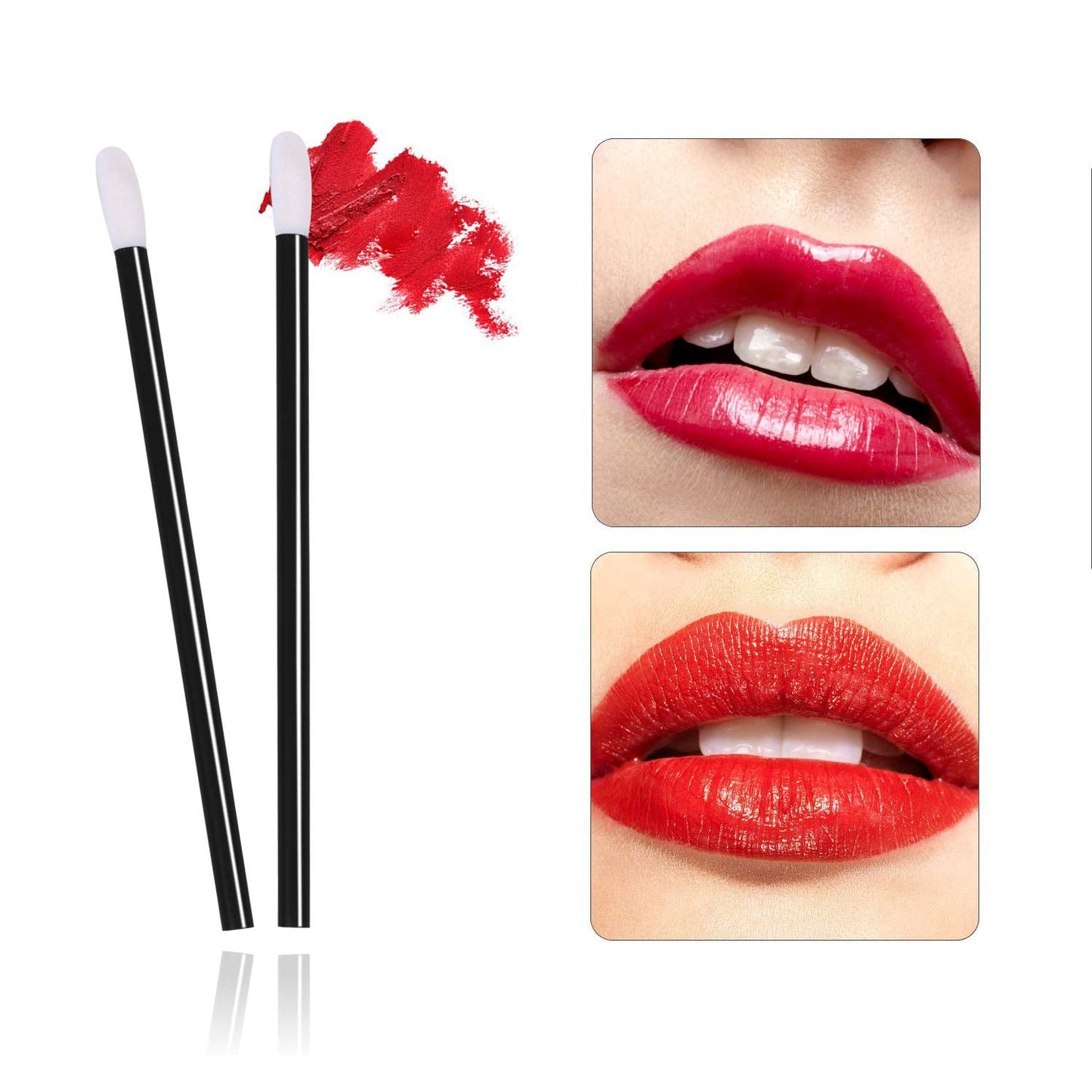 EVERMARKET(TM) 500 Pieces Disposable Lip Brushes Lipstick Gloss Wands Applicator Makeup Tool Kits, Black Beauty & Personal Care EVERMARKET