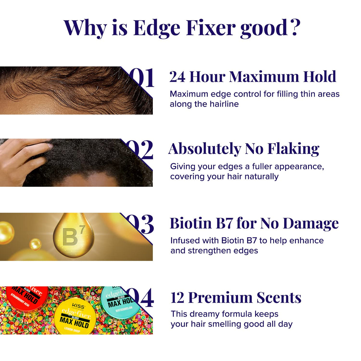 Red by Kiss Edge Fixer 24 Hour Maximum Hold Edge Wax No Flaking Biotin B7 Infused Hair Gel 1.01 fl.oz Beauty & Personal Care Red by Kiss