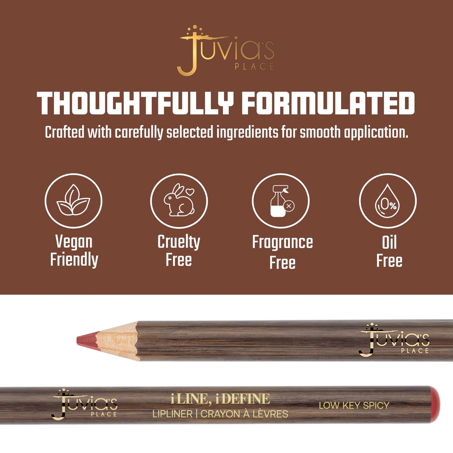 Juvia's Place I Line I Define Lip Liner - Low Key Spicy - Long-Lasting Lip Liner with Hydrating Formula, Smooth Glide, Sharpenable Pencil for Precise Beauty & Personal Care Juvia's Place