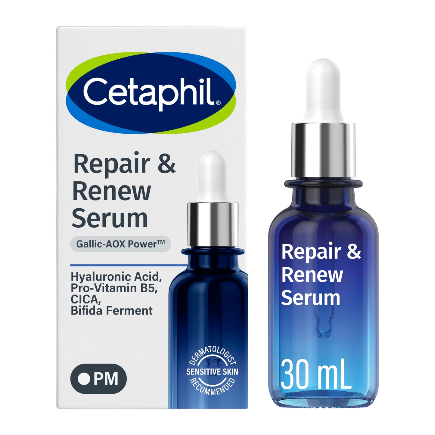 CETAPHIL Repair & Renew Night Serum for Stressed Sensitive Skin with Gallic Acid & Vitamin E, PM Face Serum, Repairs Skin Barrier Overnight Beauty & Personal Care Cetaphil