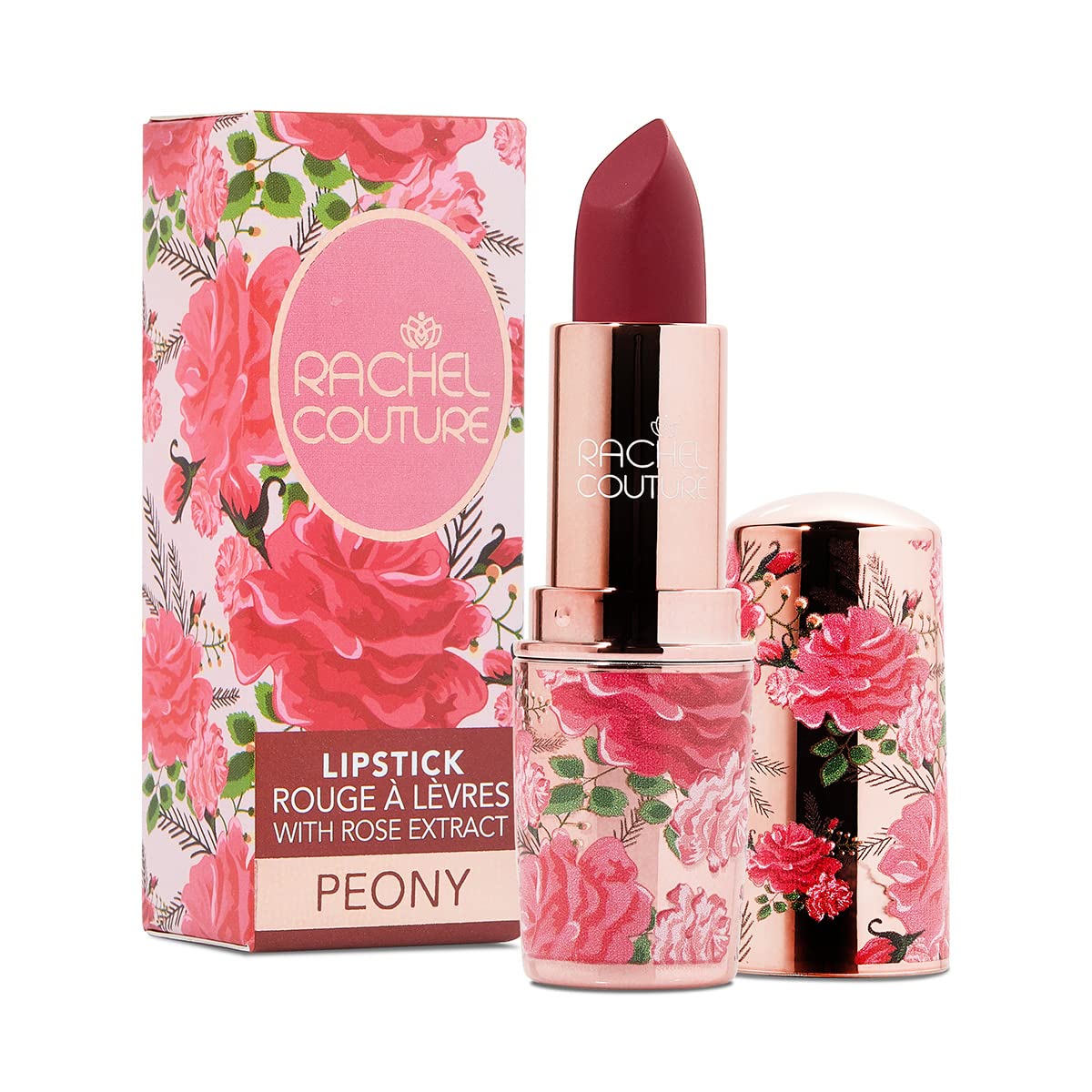 Rachel Couture Matte Lipstick with High Impact Color | Vegan & Cruelty Free | Infused with Rose Extract - 0.12 Oz - Peony Beauty & Personal Care Rachel Couture