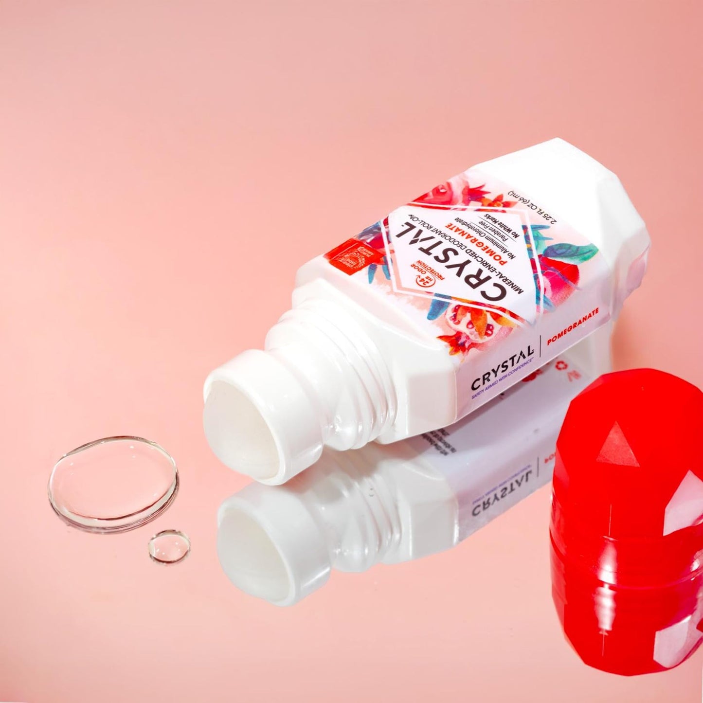Crystal Mineral Deodorant Roll-On Body Deodorant With 24-Hour Odor Protection, Pomegranate, Non-Sticky Roll-On, No Aluminum Chlorohydrate, 2.25 FL OZ Beauty and Personal Care Crystal Essence