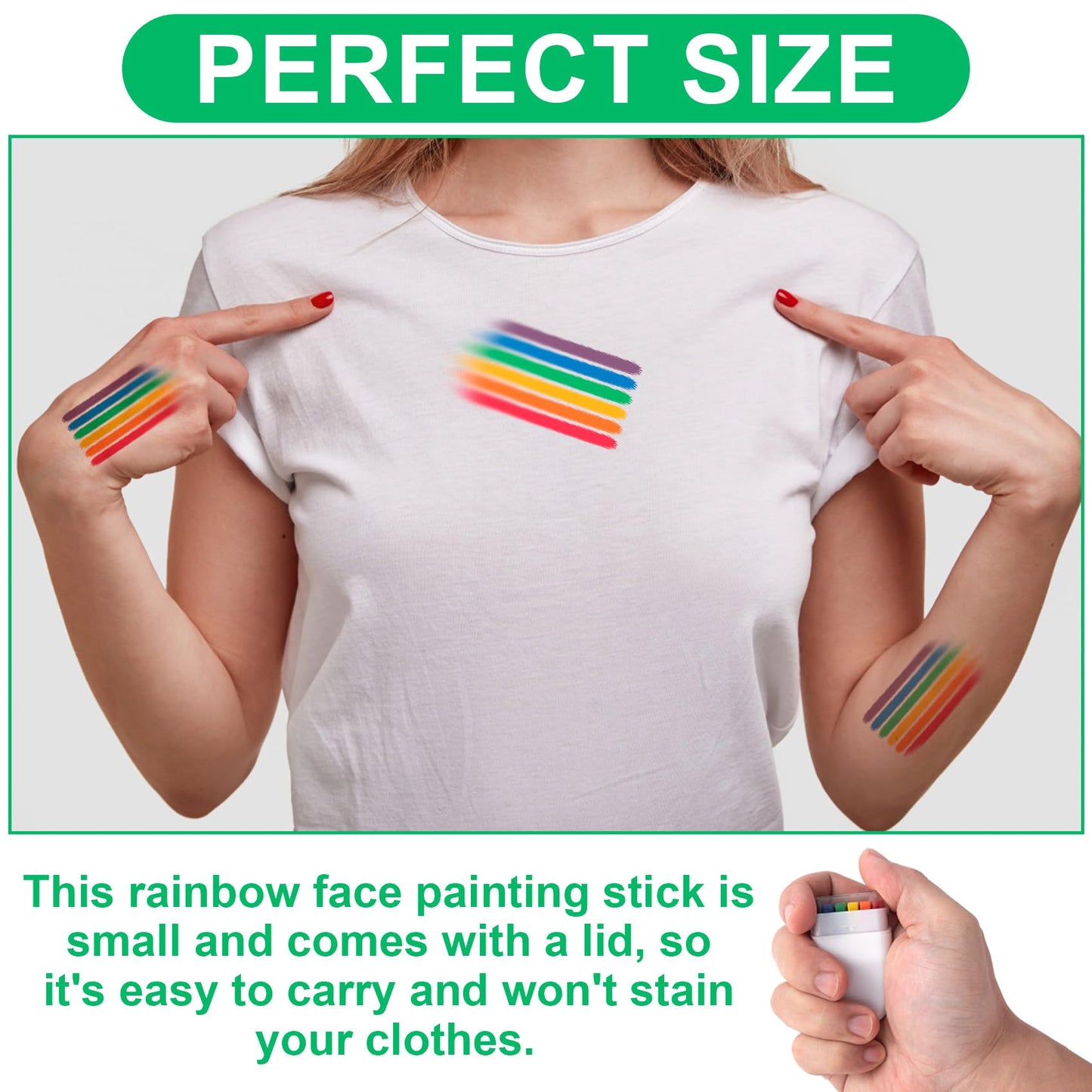 Lekgavd 2PCS Rainbow Face Body Paint, Pride Makeup Supplies, Face Painting Crayons for Pride Day, Celebrations Party, Festivals for Men, Women Beauty & Personal Care Lekgavd