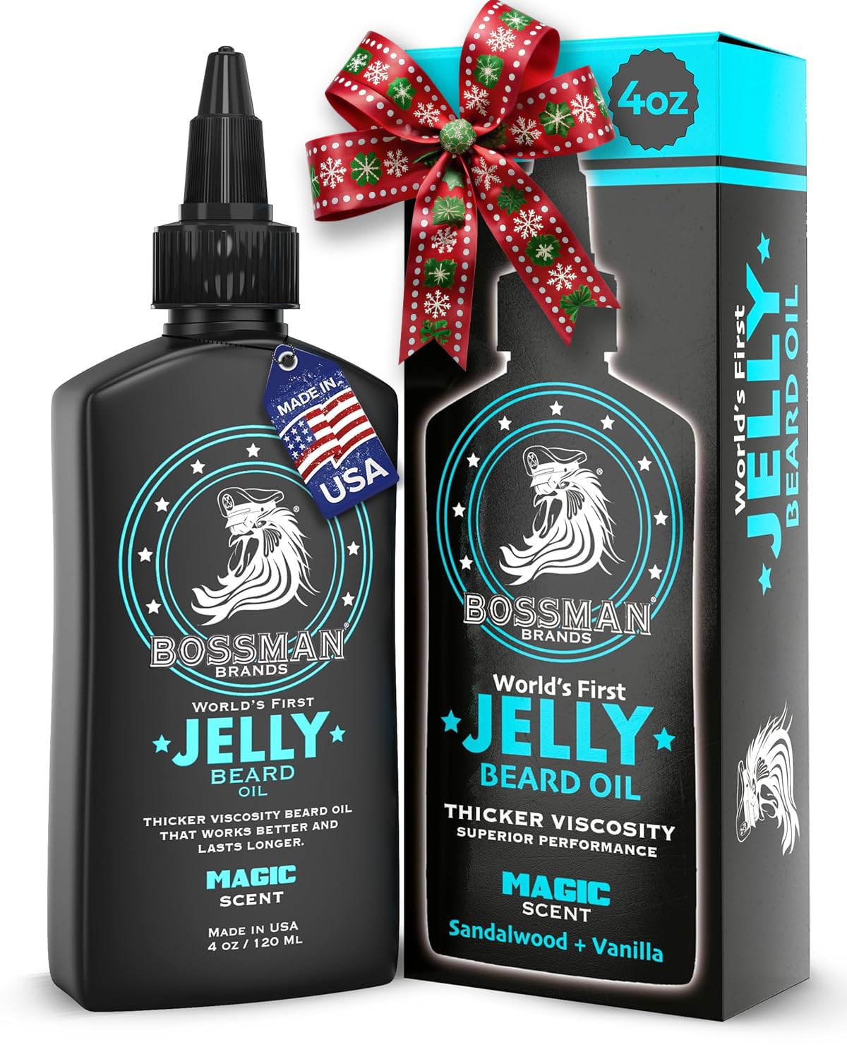Bossman Jelly Beard Oil for Men (4 oz, Magic Scent) - Softens, Moisturizes & Conditions with Natural Ingredients Beauty & Personal Care Bossman