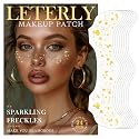Leterly 24 Pcs Glitter Freckles Face Tattoo,Gold Face Glitter Makeup Patches Cute Sparkle Freckles Patches Waterproof Makeup Speckles for Face Beauty & Personal Care Leterly