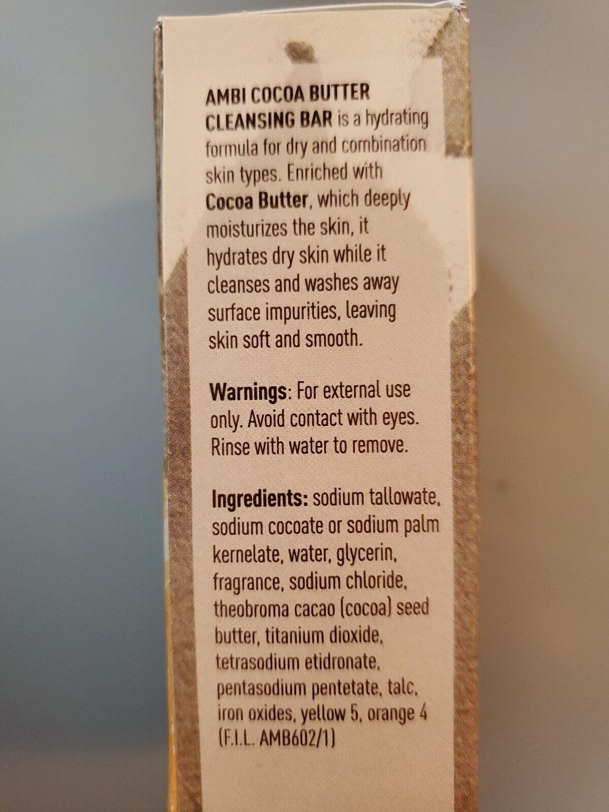 Ambi Cleansing Bar Soap Cocoa Butter 3.5oz (3 Pack) Beauty & Personal Care Ambi
