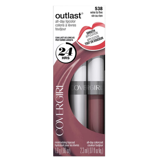 (Pack 2) Covergirl Outlast Lipcolor Wine to Five 538 0.06 Fl Oz Beauty & Personal Care COVERGIRL
