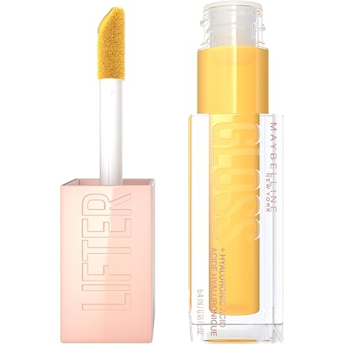 MAYBELLINE Lifter Gloss, Hydrating Honey'd Lip Gloss with Hyaluronic Acid, High Shine for Plumper Looking Lips, Honey, 1 Count Beauty & Personal Care MAYBELLINE