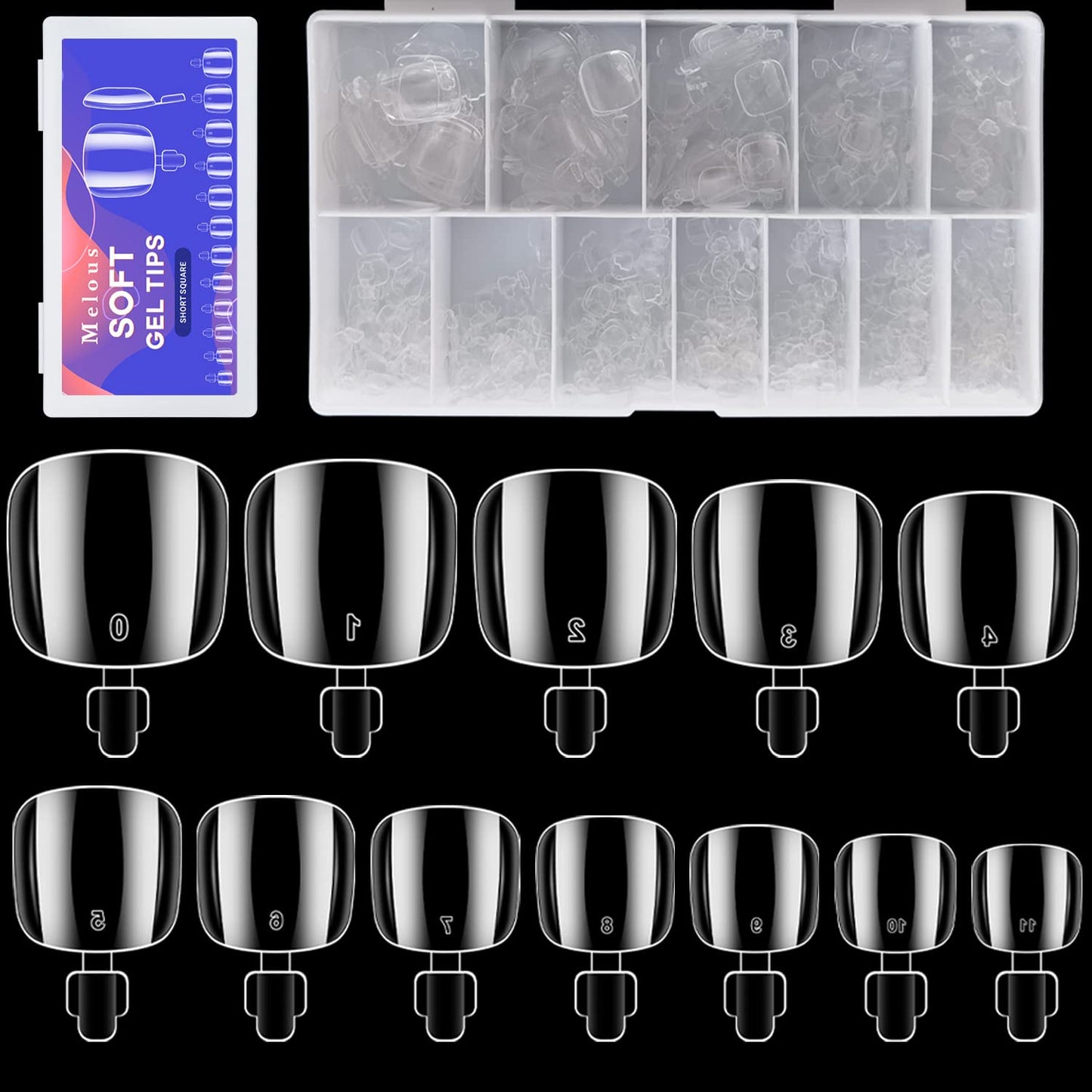 Clear Soft Gel ToeNail Tips, Melous 600PCS Full Cover Nail Tips Gel Nail Tips Clear False Fake Nails Beauty & Personal Care Melous