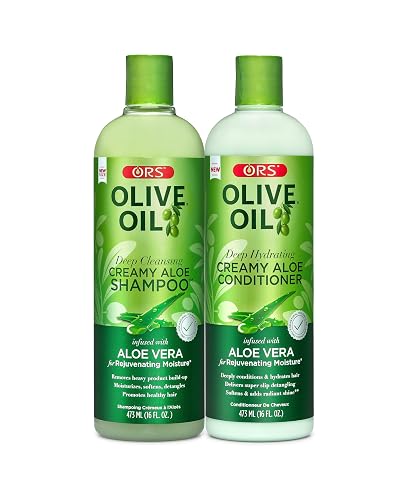 ORS Olive Oil Deep Hydrating Creamy Aloe Conditioner & Deep Cleansing Shampoo with Aloe Vera for Rejuvenating Moisture 16 oz (2 Piece Set) Beauty & Personal Care ORS