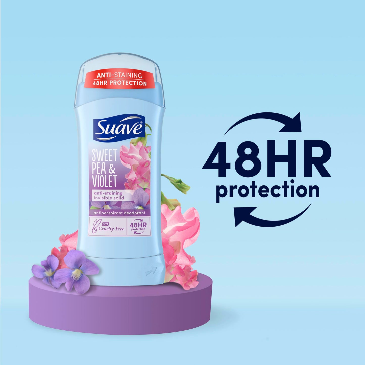 Suave Naturals AntiPerspirant & Deodorant, Invisible Solid, Sweet Pea & Violet, Case Pack (Twelve 2.6 Ounce Sticks) Beauty and Personal Care Suave