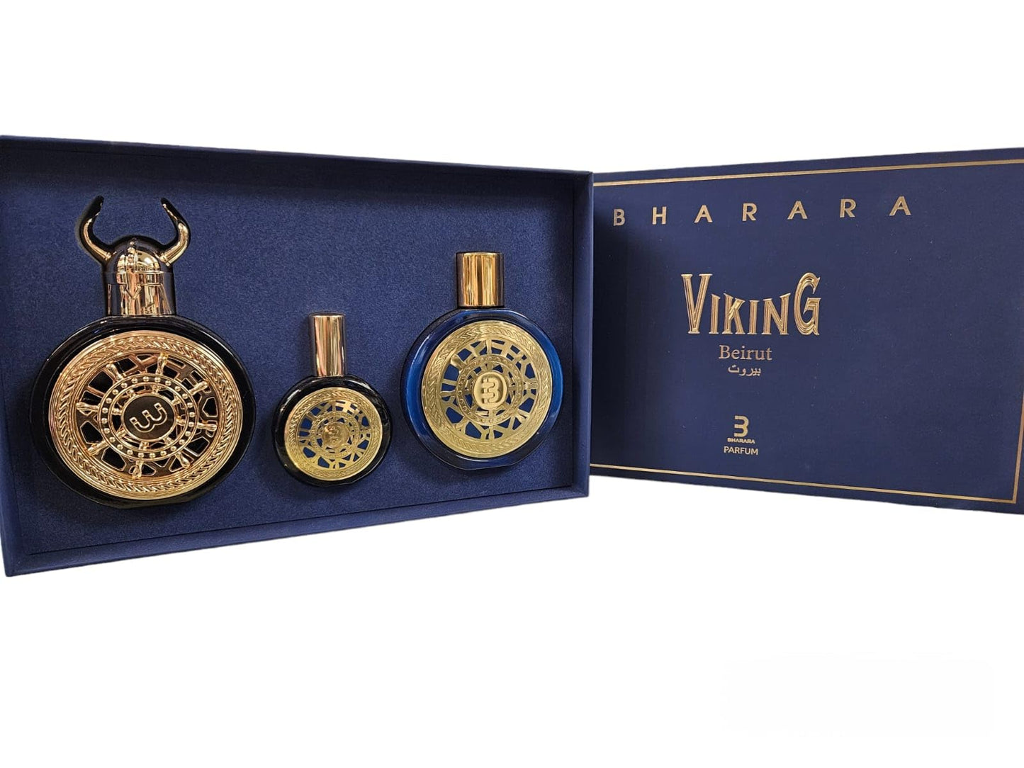 Bharara Viking Beirut Gift Set, Parfum 3.4oz 100ml with mini 1.0oz/30ml and Body Lotion 6.0oz/180ml Beauty & Personal Care B Bharara