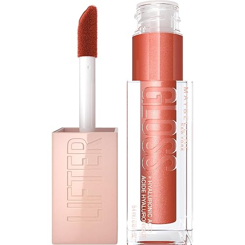 Maybelline Lifter Gloss, Hydrating Lip Gloss with Hyaluronic Acid, High Shine for Plumper Looking Lips, Sand, Rose Neutral, 0.18 Ounce Beauty & Personal Care MAYBELLINE