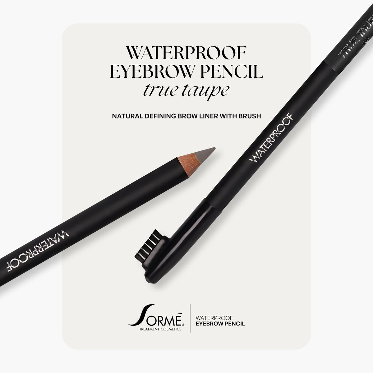 Sorme Natural Definitive Waterproof Eyebrow Pencil 0.04 oz | Smudgeproof Soft Gray Eye Brow Pencil | Dual Purpose Brow Pencil and Brush Combo | High Beauty & Personal Care SORMÉ