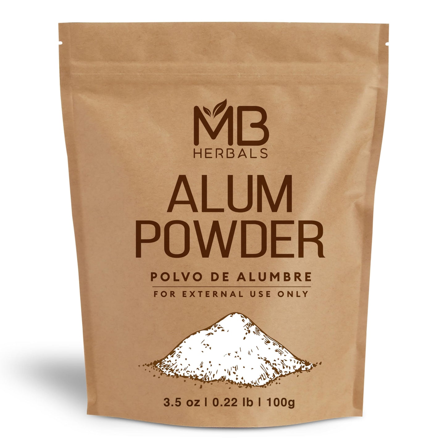 MB Herbals Alum Powder 100 Gram (3.5 oz) - Deodorant - After Shave - Leather Fabric and Paper Mordant - External Use Only Beauty and Personal Care MB Herbals