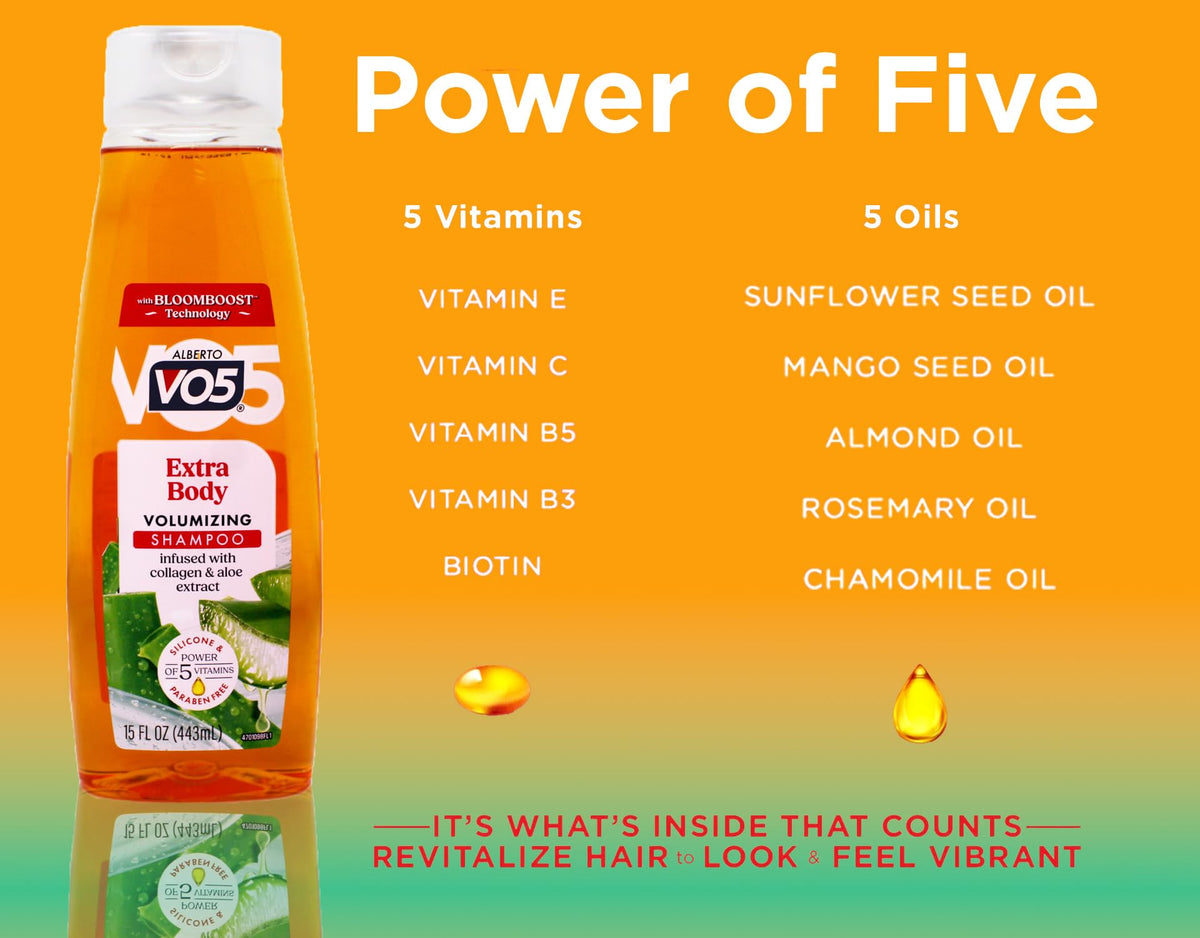 VO5 Extra Body Volumizing Shampoo Unisex 15 oz (Pack of 3)