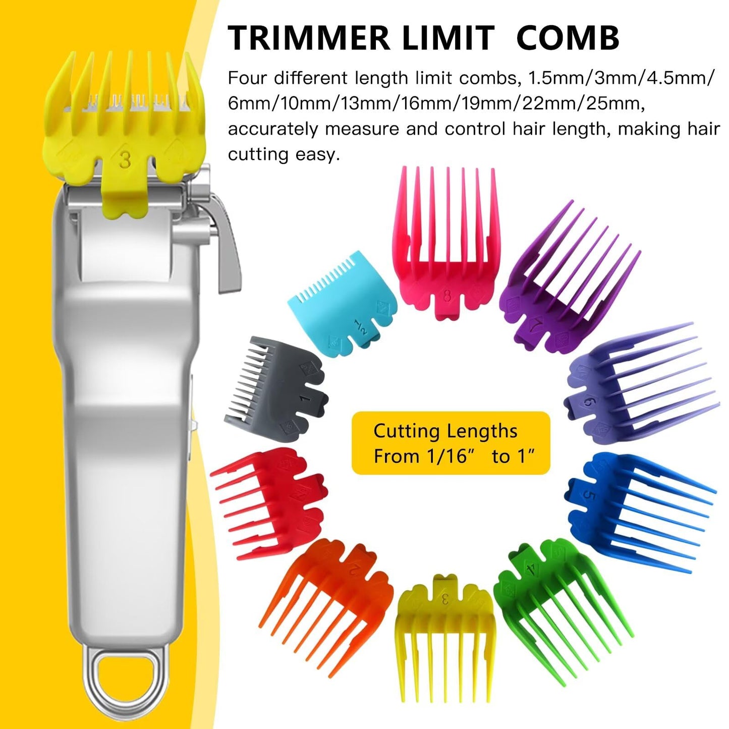 Professional Hair Clipper Guards Guide Combs,From 1/16inch to 1inch(1.5-25mm) for TPOB Slime2, Babylixx Pro FX870/ FX880/ FX825 Series, Hattekex RFC Beauty and Personal Care USonline911