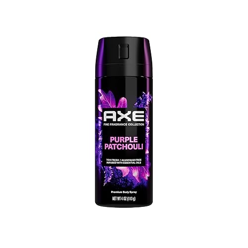 AXE Fine Fragrance Collection Premium Body Spray with 72H Odor Protection Purple Patchouli with Citrus + Oak Essential Oils Aluminum-Free 4 oz Beauty & Personal Care AXE