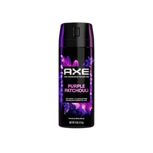 AXE Fine Fragrance Collection Premium Body Spray with 72H Odor Protection Purple Patchouli with Citrus + Oak Essential Oils Aluminum-Free 4 oz Beauty & Personal Care AXE
