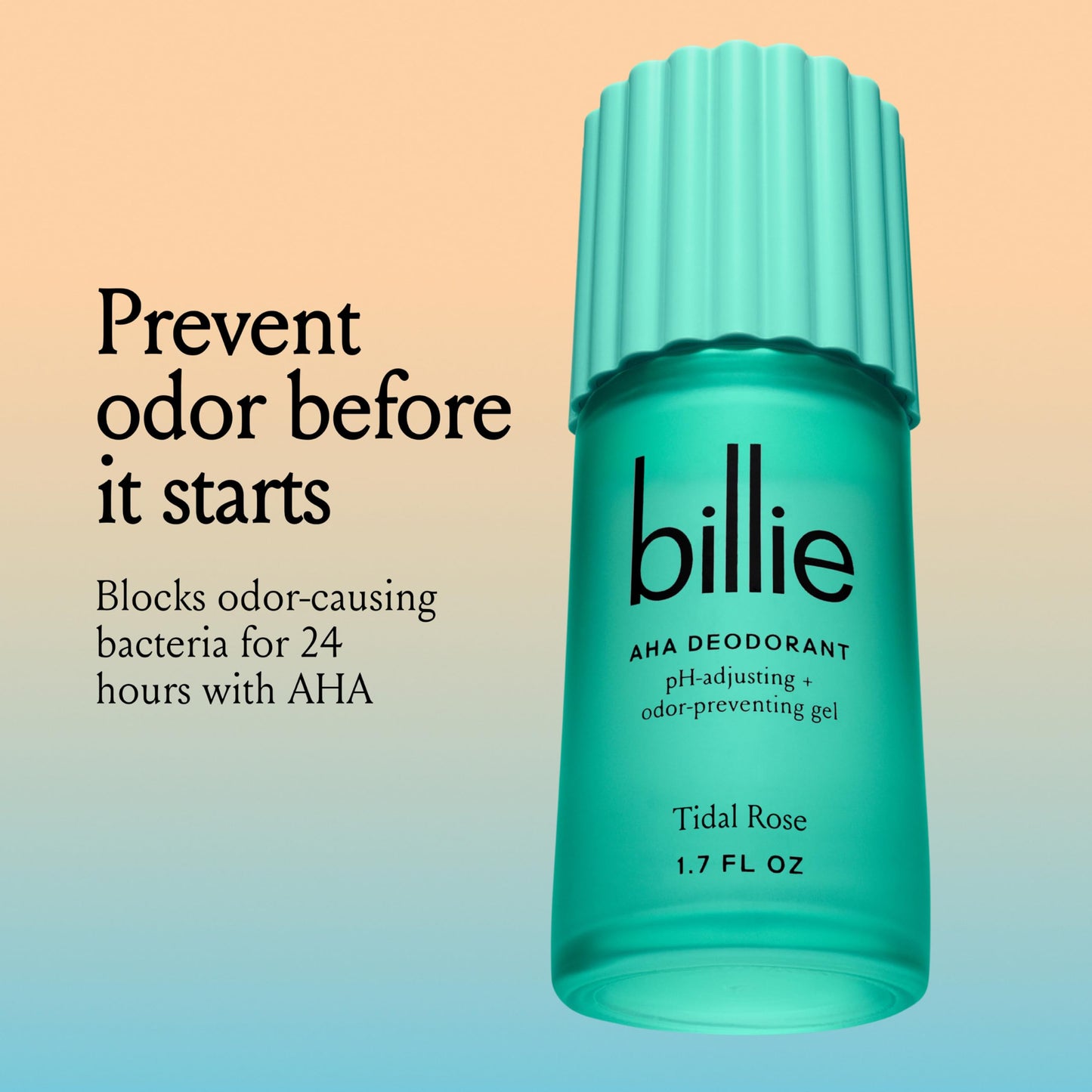 Billie AHA Deodorant 24-hour Odor-Preventing Gel, Aluminum-Free, Tidal Rose, 1.7oz Beauty and Personal Care Billie