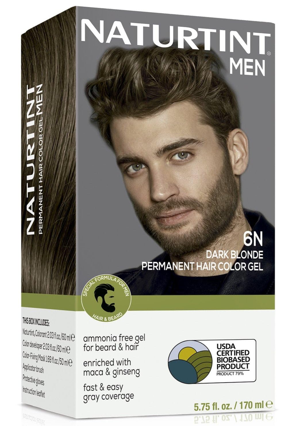 Naturtint Mens Permanent Hair Color for Hair Beard and Mustache (6N Dark Blonde) Beauty & Personal Care Naturtint