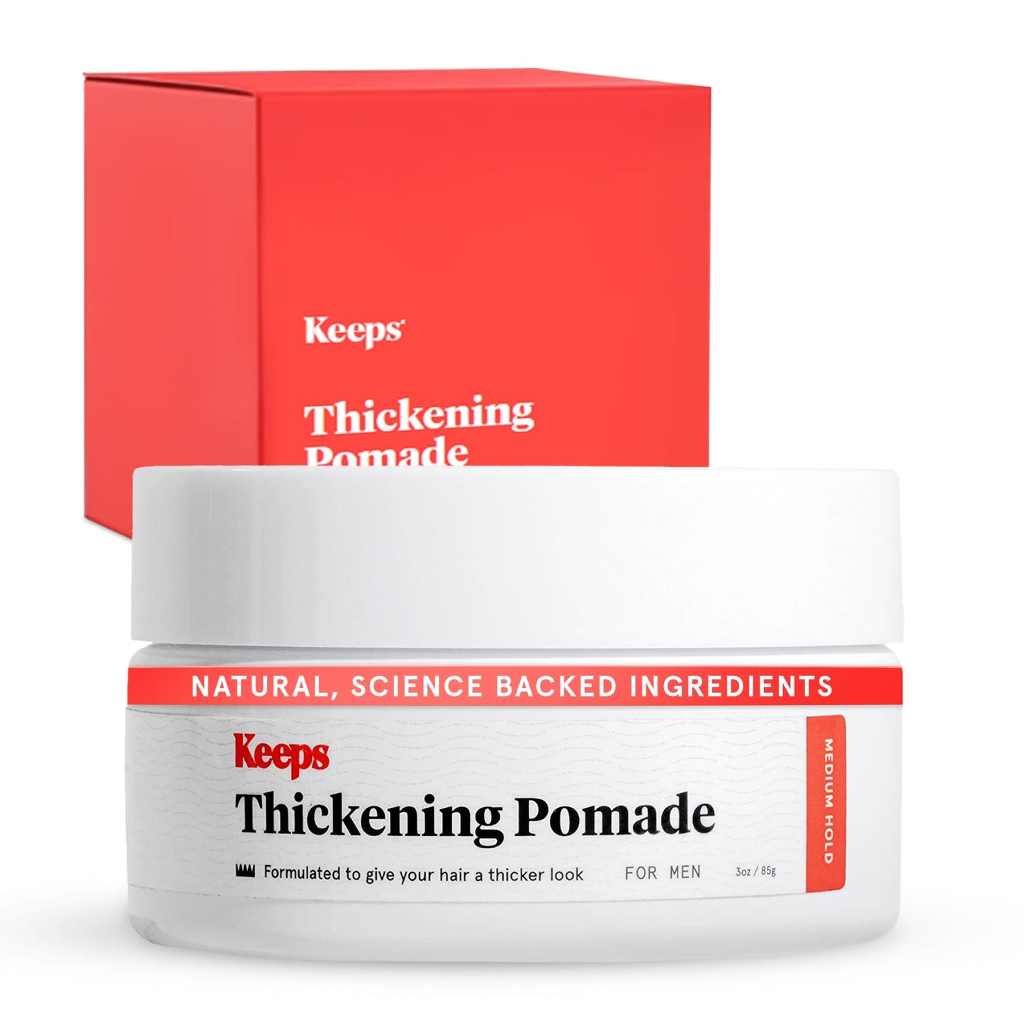 Keeps Thickening Pomade for Men - Matte Finish Medium Hold Styling Pomade - Biotin Hair Styling for Fuller Thicker Looking Hair - Ethanol & Propylene Beauty & Personal Care Keeps