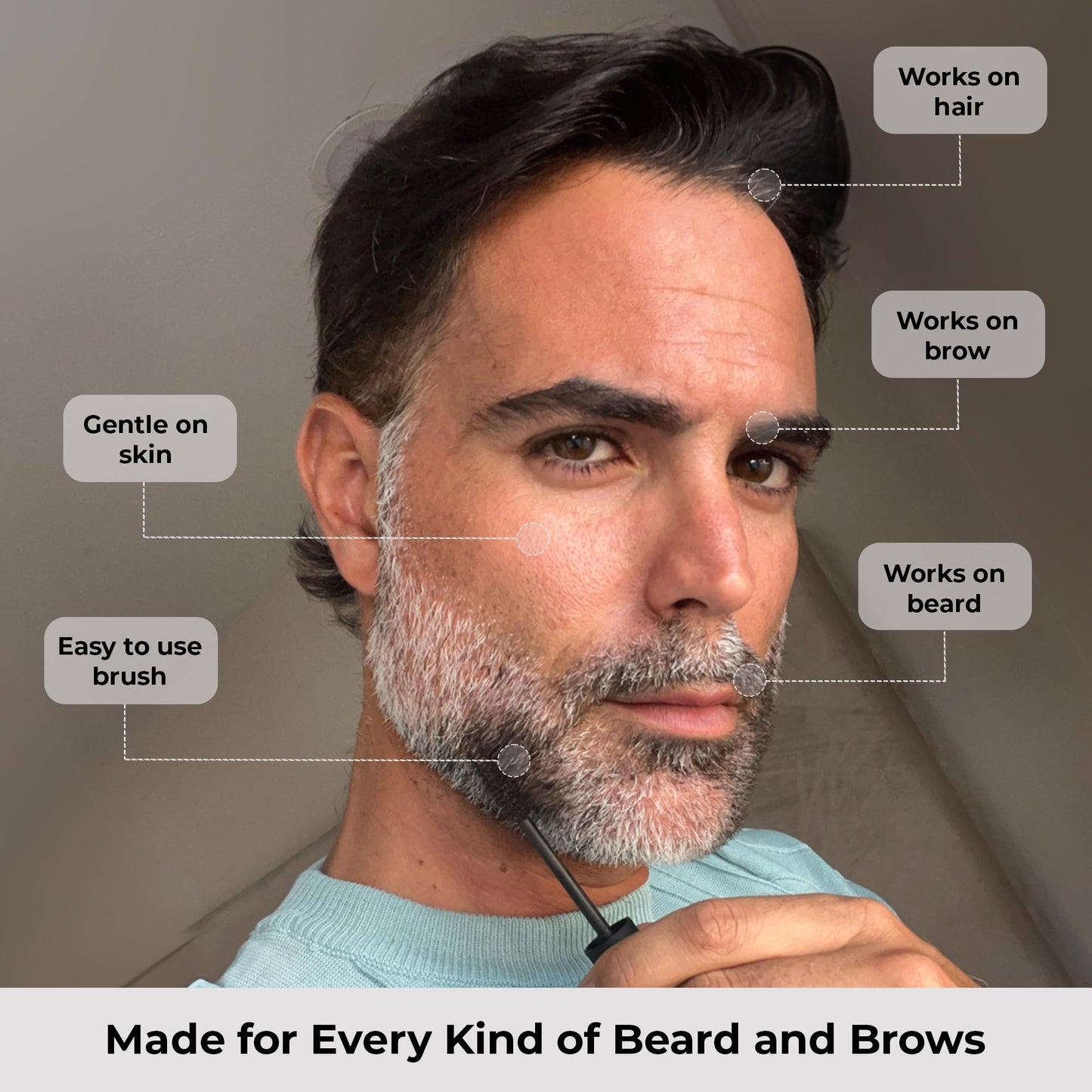 Simpler Hair Color Touch Up Temporary Beard Dye for Men for Gray Hair Coverage - Natural, Clean Ingredients - Hypoallergenic Reusable Instant Beard Beauty & Personal Care SIMPLER HAIR COLOR