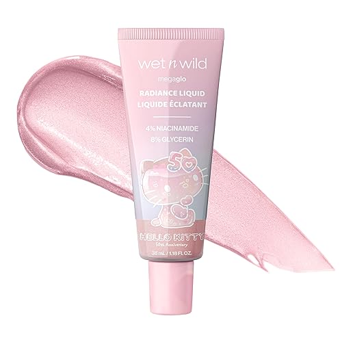 wet n wild Hello Kitty Radiance Liquid, Nourishing Niacinamide & Glycerin Infused Formula, Natural Multi-Functional Glow, Cruelty-Free & Vegan Beauty & Personal Care wet n wild