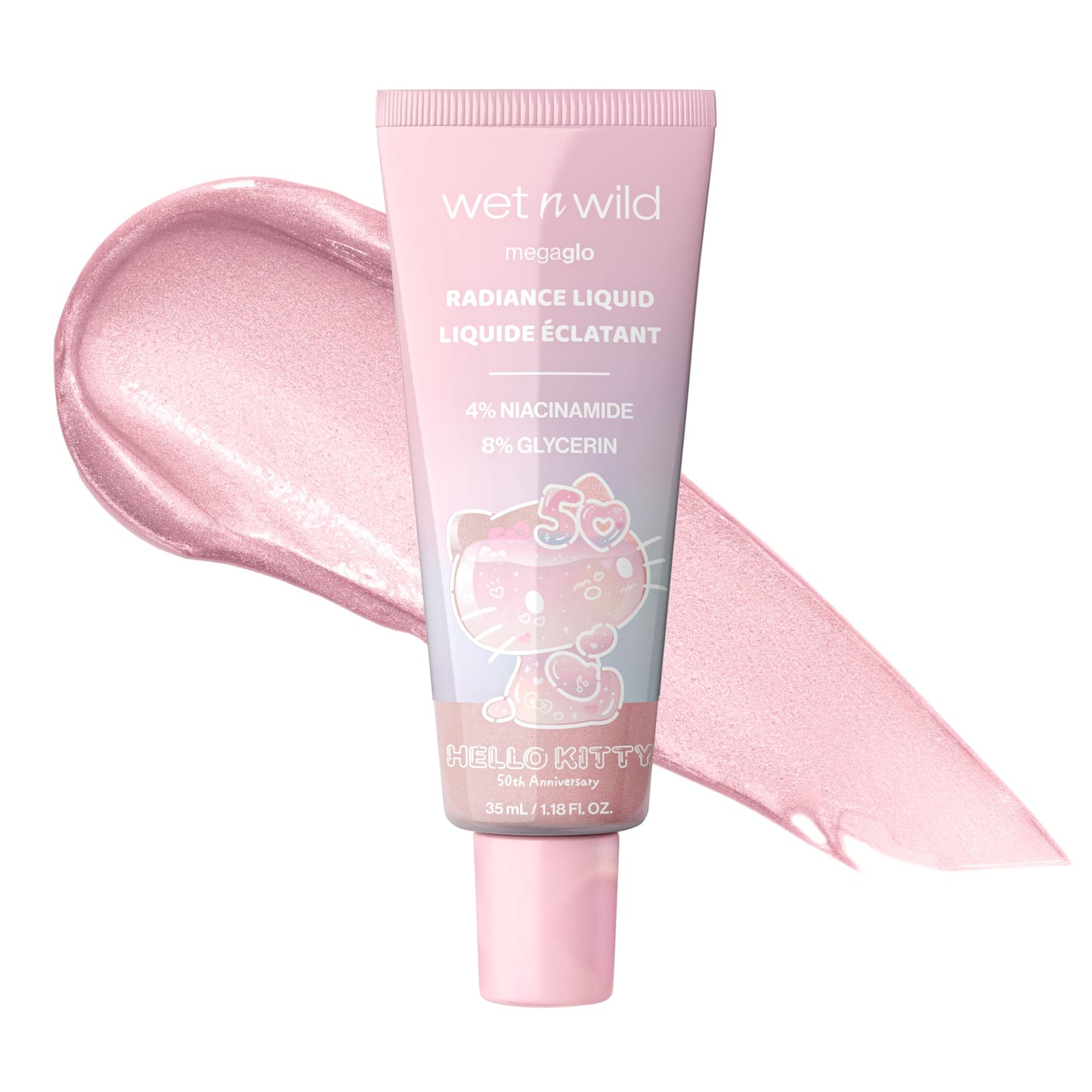 wet n wild Hello Kitty Radiance Liquid, Nourishing Niacinamide & Glycerin Infused Formula, Natural Multi-Functional Glow, Cruelty-Free & Vegan Beauty & Personal Care wet n wild