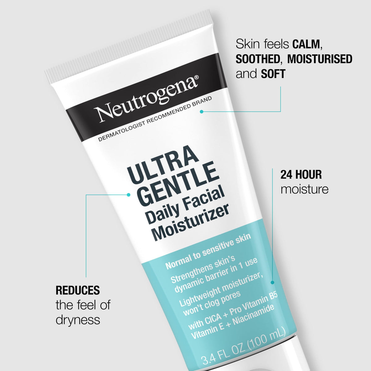 Neutrogena Fragrance Free Daily Facial Moisturizer, Face & Neck Moisturizer for Sensitive Skin with Vitamin B3, Pro-Vitamin B5 & Vitamin E Supports Beauty & Personal Care Neutrogena