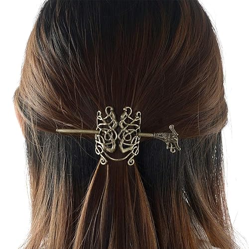 Large Celtic Knots Dragon Hairpins -Norse Viking Crown Hair Jewelry for Long Hair Braids Barrettes Vintage Viking Runes Women Girl Hairpin Hair Clips Beauty & Personal Care idavallen