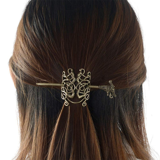 Large Celtic Knots Dragon Hairpins -Norse Viking Crown Hair Jewelry for Long Hair Braids Barrettes Vintage Viking Runes Women Girl Hairpin Hair Clips Beauty & Personal Care idavallen