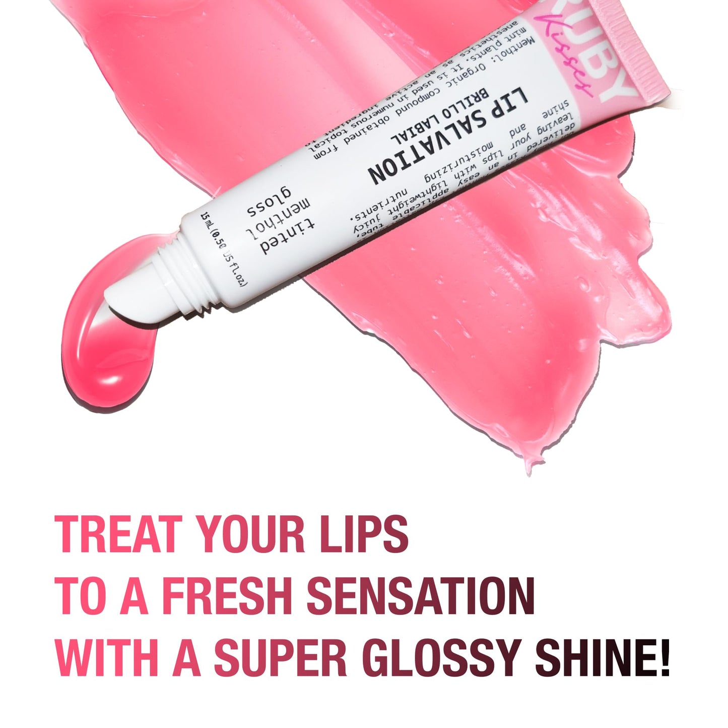Ruby Kisses Salvation Lip Gloss, Lightweight, Juicy Shine, Menthol Infused Conditioning Lip Treatment, Heals, Cools & Calms, Deep Hydration Lip Care Beauty & Personal Care Ruby Kisses