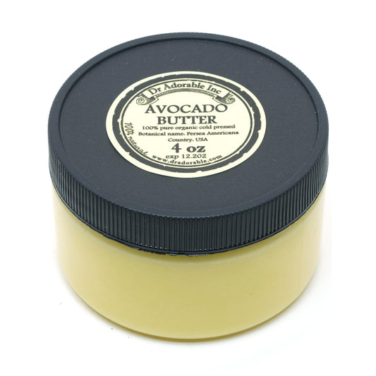 Dr Adorable - 4 oz - Avocado Butter - Refined Pure Natural Organic Raw Beauty & Personal Care Dr Adorable