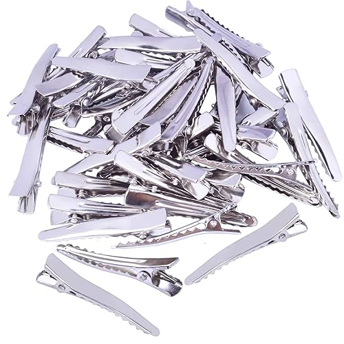 BronaGrand 100 Pieces 45 mm Metal Alligator Hair Clips Pins with Teeth Beauty & Personal Care BronaGrand