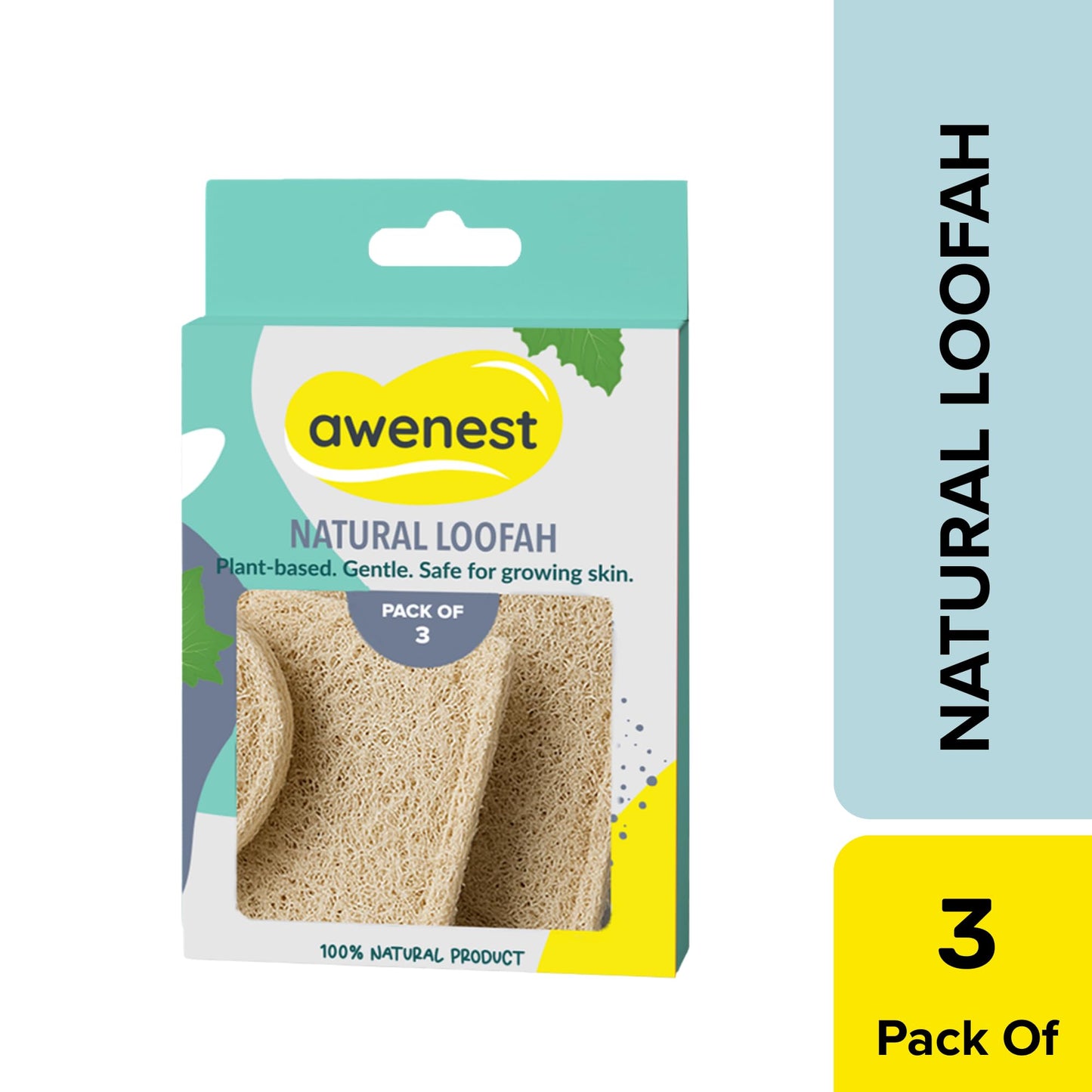 awenest Natural Sun Dried Bath Loofah - Body Sponge and Scrubber for Men and Women - Eco-Friendly - Biodegradable - Organic Exfoliating Luffa Scrubber Beauty and Personal Care awenest