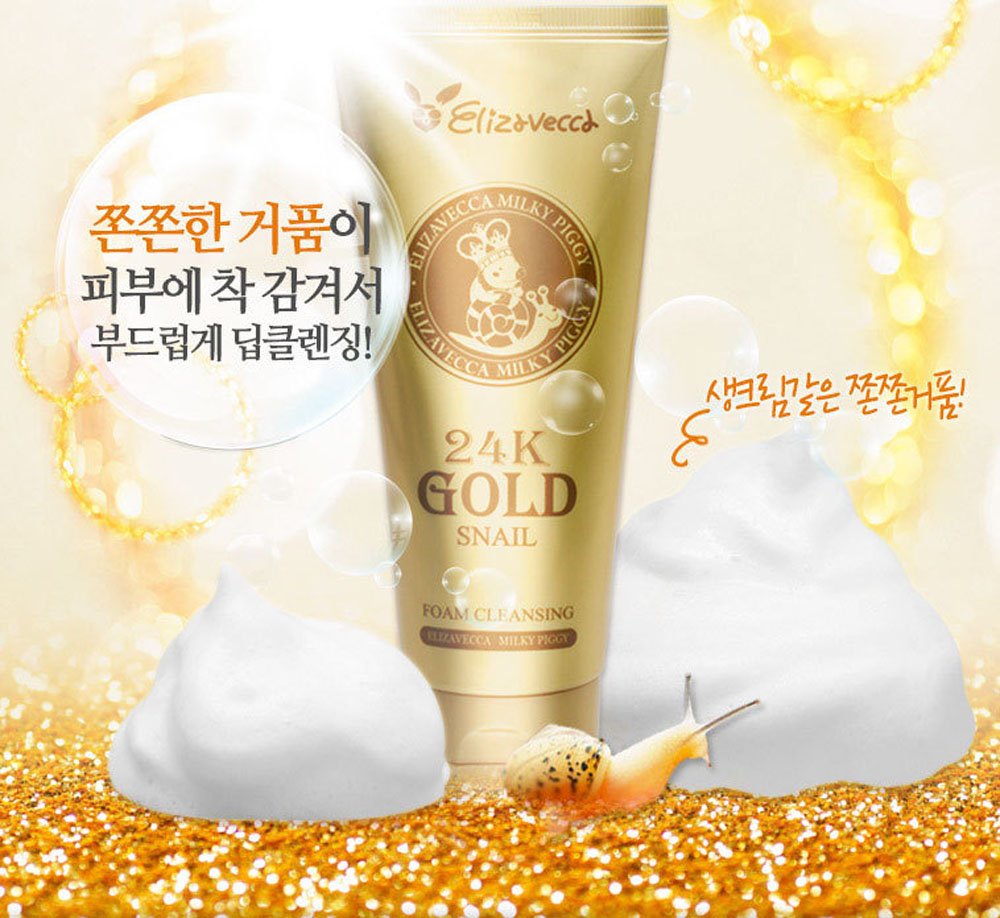 Elizavecca 24k Gold Snail Foam Cleansing 180ml/6.09 fl.oz. - Facial Cleansing | Face Cleansing Foam Beauty & Personal Care Elizavecca
