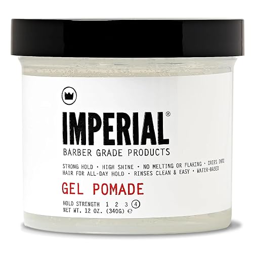 Imperial Barber Grade Products | Gel Pomade, 12 oz | Strong Hold | High Shine | Water-Based | Easy to Wash Out | Heat Resistant | All-Day Hold Beauty & Personal Care Imperial Barber Grade Products