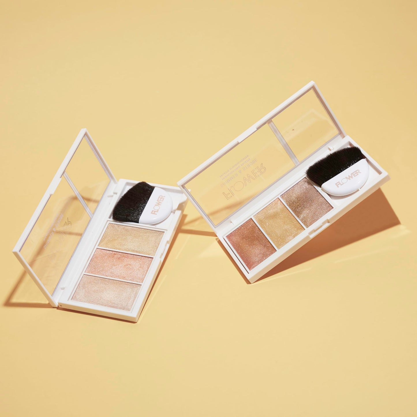 FLOWER Beauty By Drew Barrymore Shimmer + Strobe Highlighting Palette - Glowing Bronzer Powder Kit For Face + Blendable Coverage - Skintones + 3 Beauty & Personal Care FLOWER BEAUTY