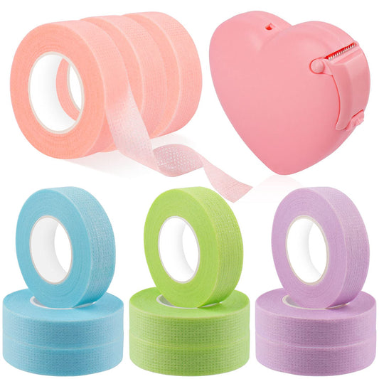 Rolybag 4 Colors Eyelash Extension Tape Breathable Eyelash Tape with Heart Shaped Tape Cutter Adhesive Non Woven Eyelash Tape Ladies Makeup Eyelash Beauty & Personal Care Rolybag