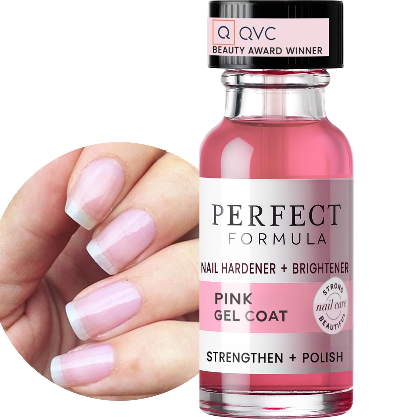 Perfect Formula Pink Gel Coat - Rosey Glow Nail Strengthener & Keratin Treatment, 0.6 oz - Protein-Rich, Glossy Pink Gel Nail Polish for Damaged Nails Beauty & Personal Care Perfect Formula