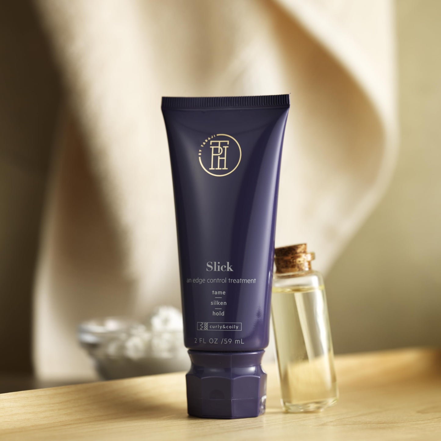 TPH BY TARAJI Slick Edge Control Treatment with Castor Oil | Silky Hair Style Cream for Edges, Baby Hairs for Coily & Curly Hair | Cruelty Free, Vegan Beauty & Personal Care TPH by Taraji