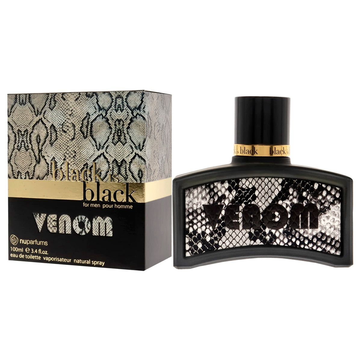 NU Parfums Black is Black Venom Pour Homme Eau De Toilette Spray, 3.4 Ounce Beauty & Personal Care Nuparfums
