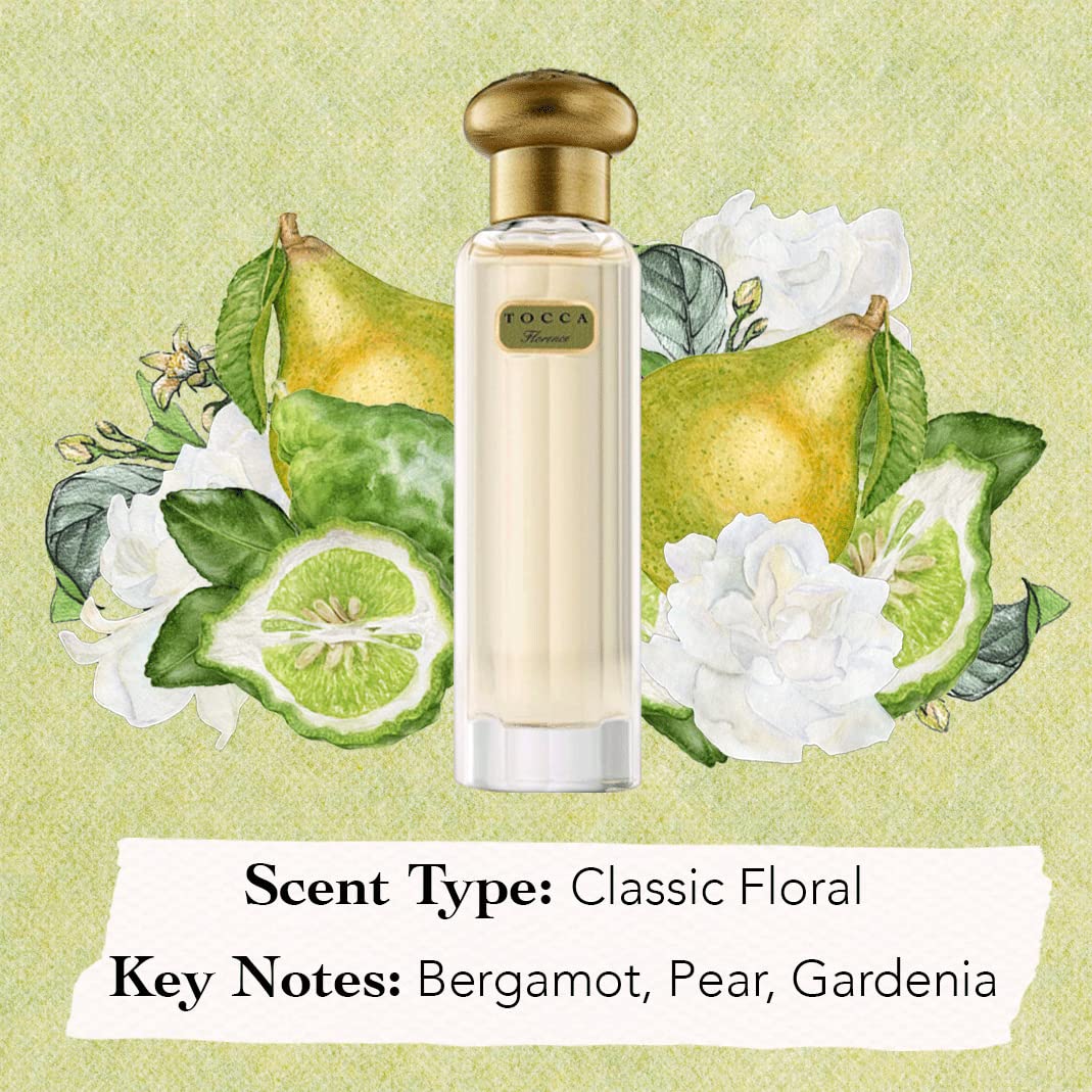 Tocca Florence Perfume for Women, 0.68 oz (20 ml) - Classic Floral, Bergamot, Pear, & Gardenia Fragrance Beauty & Personal Care Tocca