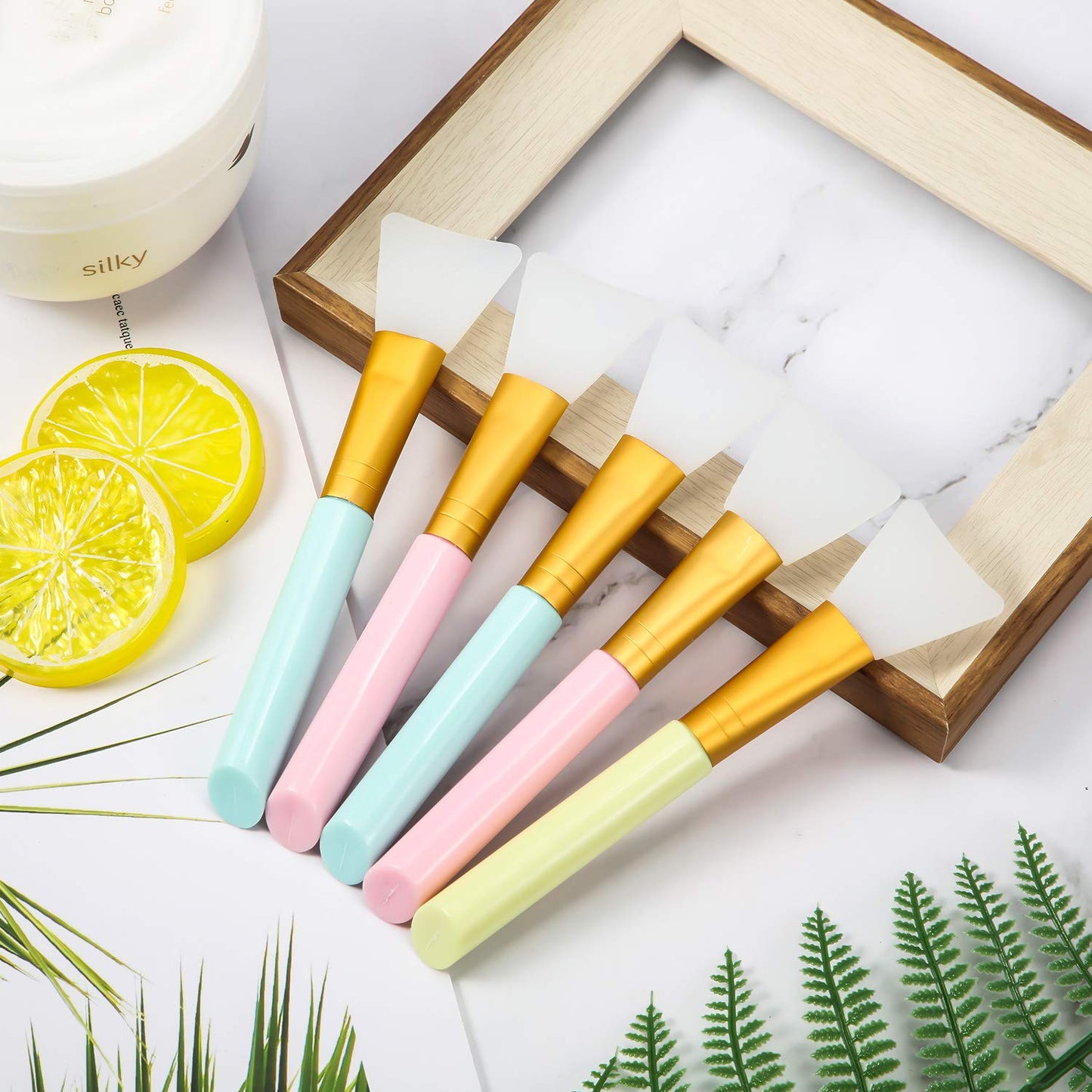 Boao 12pcs Silicone Face Mask Brushes – Soft Applicator Tools for Mud Masks, Sleeping Masks, Body Lotion & Body Butter Beauty & Personal Care Boao