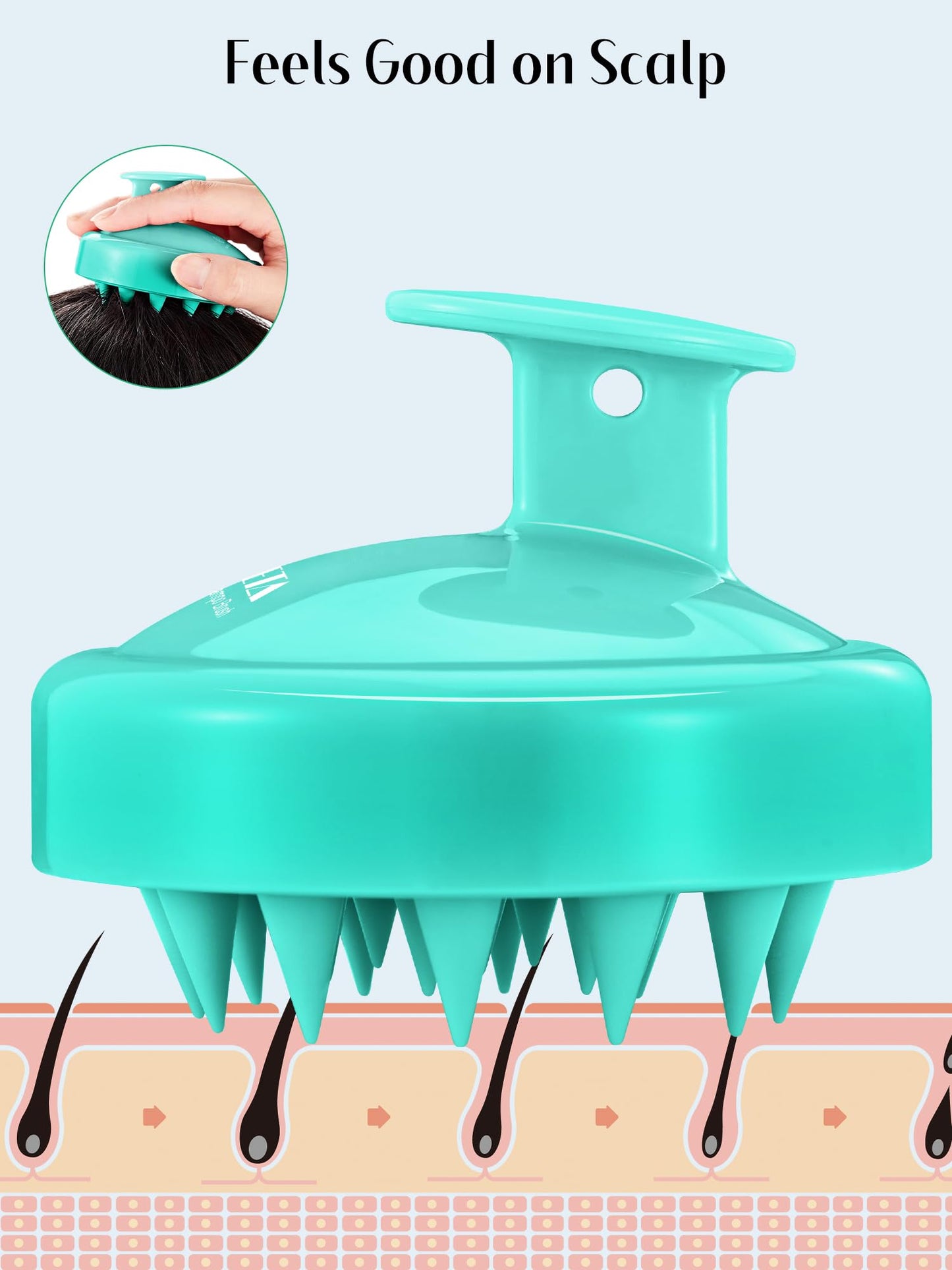 HEETA Scalp Massager Hair Growth 2-Pack, Soft Silicone Scalp Scrubber Shampoo Brush for Exfoliation Dandruff Removal Head Massage Stress Relax, Wet Beauty & Personal Care HEETA