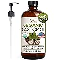 VITAL AFFAIR Pure Castor Oil Organic Cold Pressed Unrefined Glass Bottle-USDA Certified for Castor Oil Pack Wrap for Face,Hair Beauty & Personal Care VITAL AFFAIR